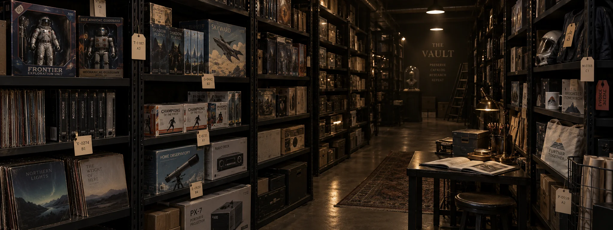 The Vault archival shelves